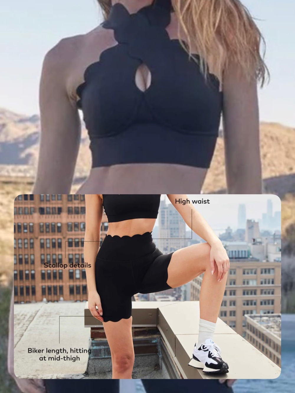 WISKII HIGH-WAIST BIKER short and CRISSCROSS BRA (set)